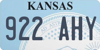 KS license plate 922AHY