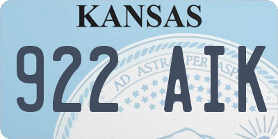 KS license plate 922AIK