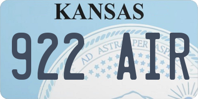 KS license plate 922AIR