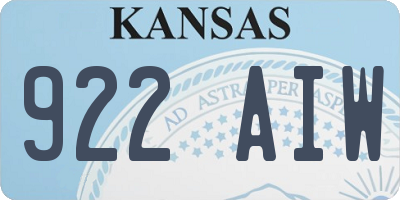 KS license plate 922AIW