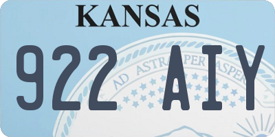 KS license plate 922AIY