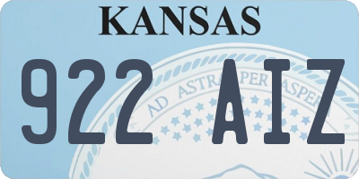 KS license plate 922AIZ