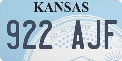 KS license plate 922AJF