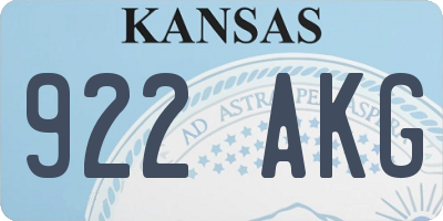 KS license plate 922AKG
