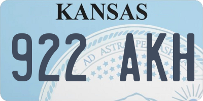 KS license plate 922AKH