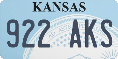 KS license plate 922AKS