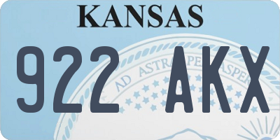 KS license plate 922AKX
