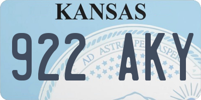 KS license plate 922AKY