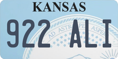 KS license plate 922ALI