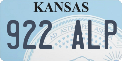 KS license plate 922ALP