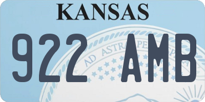 KS license plate 922AMB