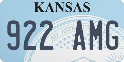 KS license plate 922AMG