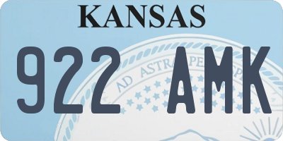 KS license plate 922AMK