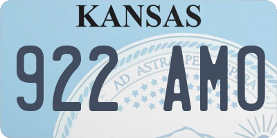 KS license plate 922AMO