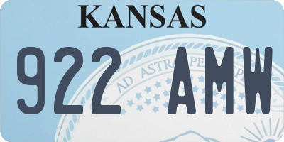 KS license plate 922AMW