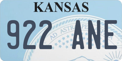 KS license plate 922ANE