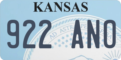 KS license plate 922ANO