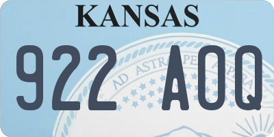 KS license plate 922AOQ