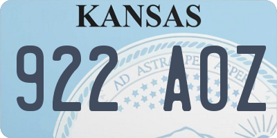 KS license plate 922AOZ