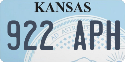 KS license plate 922APH