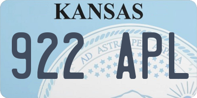 KS license plate 922APL