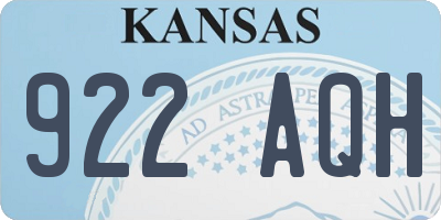 KS license plate 922AQH
