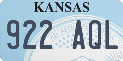 KS license plate 922AQL