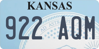 KS license plate 922AQM