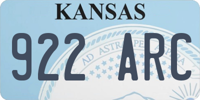 KS license plate 922ARC
