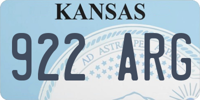 KS license plate 922ARG