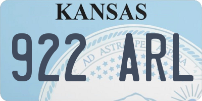KS license plate 922ARL