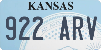 KS license plate 922ARV