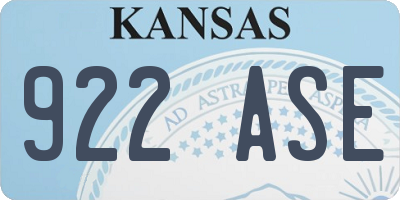 KS license plate 922ASE