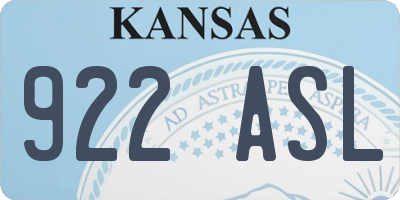 KS license plate 922ASL