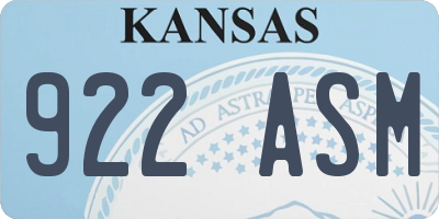KS license plate 922ASM