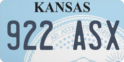 KS license plate 922ASX