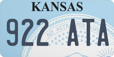 KS license plate 922ATA