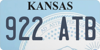 KS license plate 922ATB