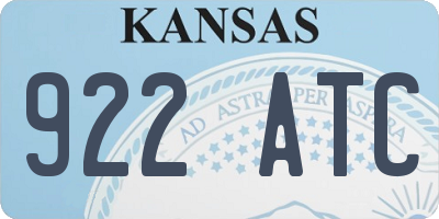 KS license plate 922ATC
