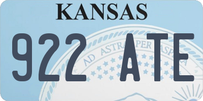 KS license plate 922ATE