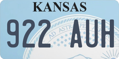 KS license plate 922AUH
