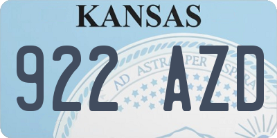 KS license plate 922AZD
