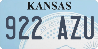KS license plate 922AZU