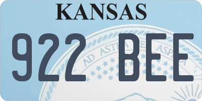 KS license plate 922BEE