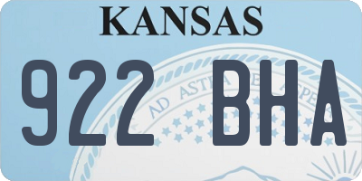 KS license plate 922BHA