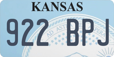 KS license plate 922BPJ