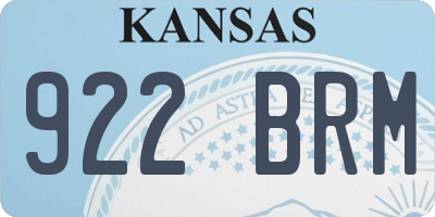 KS license plate 922BRM