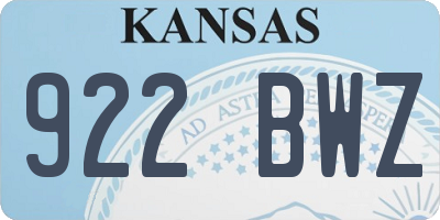 KS license plate 922BWZ