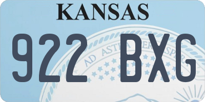 KS license plate 922BXG