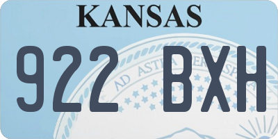KS license plate 922BXH